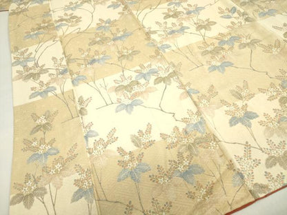 平和屋着物■上質な小紋 枝花文 正絹 逸品 DABC7944ya