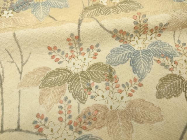 平和屋着物■上質な小紋 枝花文 正絹 逸品 DABC7944ya