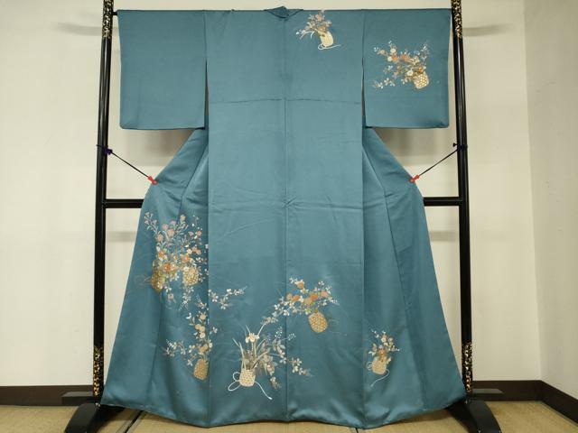 平和屋着物■訪問着 花籠文 金彩 正絹 逸品 DABC7949ya