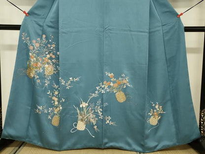 平和屋着物■訪問着 花籠文 金彩 正絹 逸品 DABC7949ya