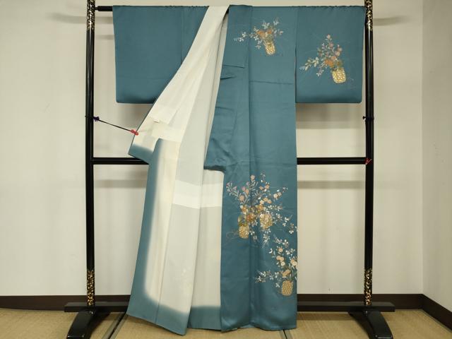 平和屋着物■訪問着 花籠文 金彩 正絹 逸品 DABC7949ya