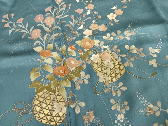 平和屋着物■訪問着 花籠文 金彩 正絹 逸品 DABC7949ya