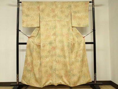 平和屋着物■上質な小紋 芝草文 暈し染め 正絹 逸品 DABC7950ya