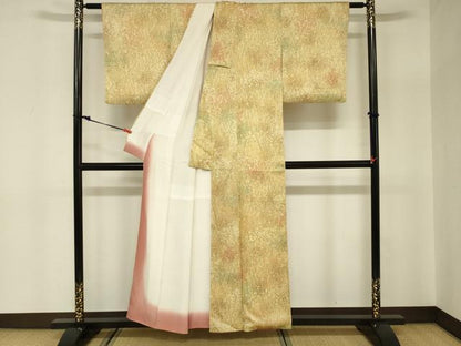 平和屋着物■上質な小紋 芝草文 暈し染め 正絹 逸品 DABC7950ya