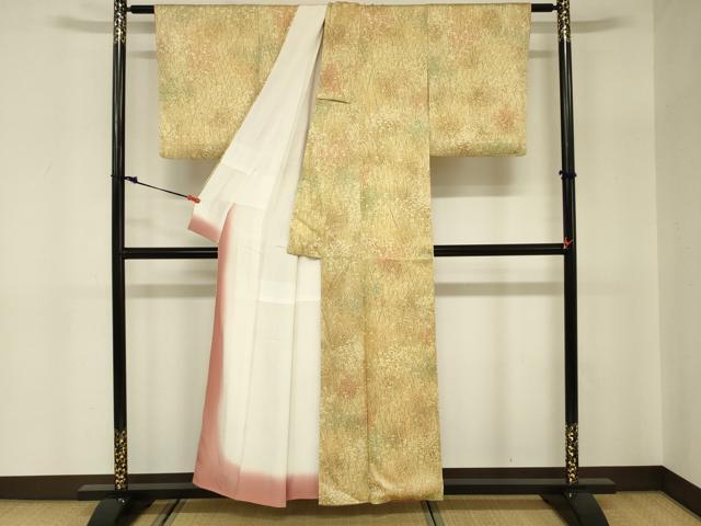 平和屋着物■上質な小紋 芝草文 暈し染め 正絹 逸品 DABC7950ya