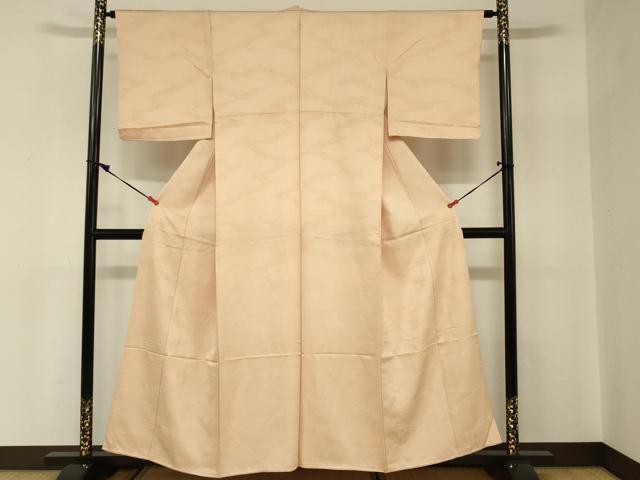 平和屋着物■上質な色無地 霞地紋 雄黄色 正絹 逸品 DABC7952ya