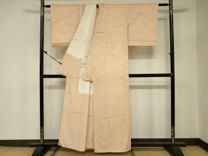 平和屋着物■上質な色無地 霞地紋 雄黄色 正絹 逸品 DABC7952ya