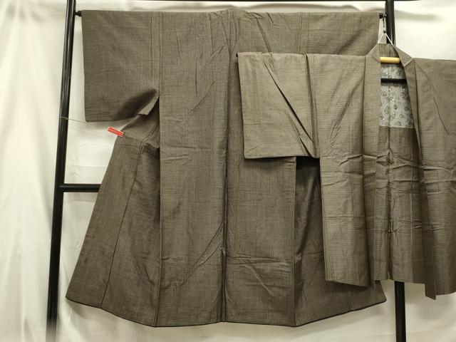 平和屋着物■男性 本場大島紬 アンサンブル 長羽織 横段文 正絹 逸品 DABC7957ya