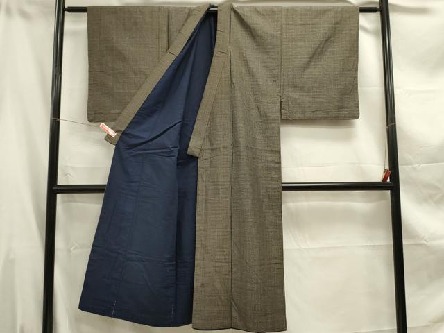 平和屋着物■男性 本場大島紬 アンサンブル 長羽織 横段文 正絹 逸品 DABC7957ya