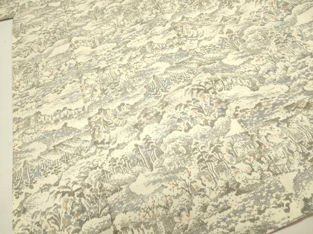 平和屋着物■上質な紬 風景文 正絹 逸品 DABC7961ya