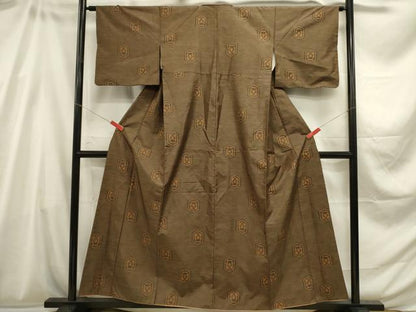 平和屋着物■本場大島紬 7マルキ 亀甲花文 正絹 逸品 DABC7962ya