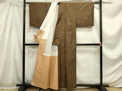 平和屋着物■本場大島紬 7マルキ 亀甲花文 正絹 逸品 DABC7962ya