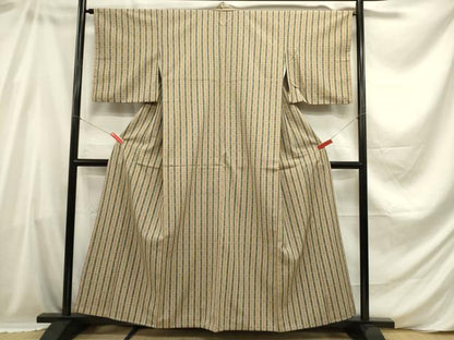 平和屋着物■上質な紬 縞 正絹 逸品 DABC7965ya