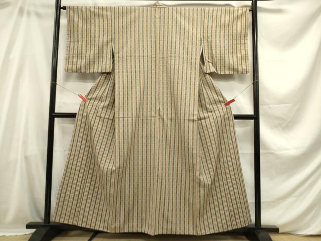 平和屋着物■上質な紬 縞 正絹 逸品 DABC7965ya