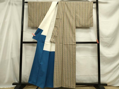 平和屋着物■上質な紬 縞 正絹 逸品 DABC7965ya
