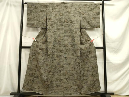 平和屋着物■上質な紬 風景文 正絹 逸品 DABC7967ya