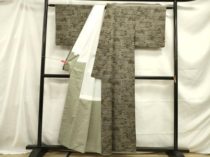 平和屋着物■上質な紬 風景文 正絹 逸品 DABC7967ya