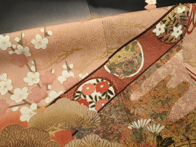 平和屋着物■豪華黒留袖 作家物 風景花文 暈し染め 金銀彩 やまと誂製 正絹 逸品 DABC7972ya
