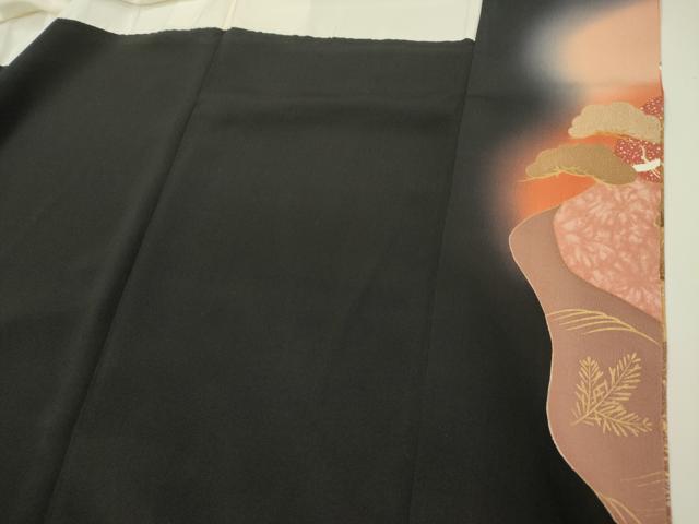 平和屋着物■豪華黒留袖 作家物 風景花文 暈し染め 金銀彩 やまと誂製 正絹 逸品 DABC7972ya