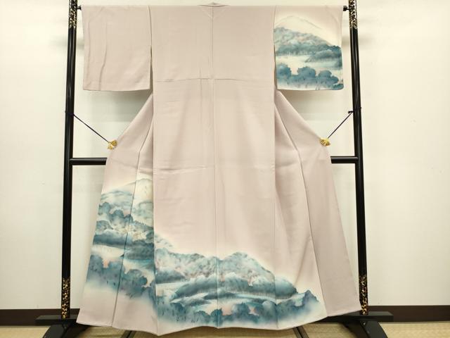 平和屋着物■訪問着 風景文 暈し染め 銀彩 正絹 逸品 DABC7977ya