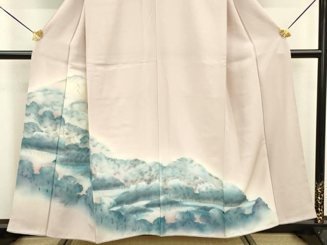 平和屋着物■訪問着 風景文 暈し染め 銀彩 正絹 逸品 DABC7977ya