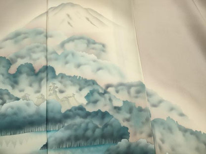 平和屋着物■訪問着 風景文 暈し染め 銀彩 正絹 逸品 DABC7977ya