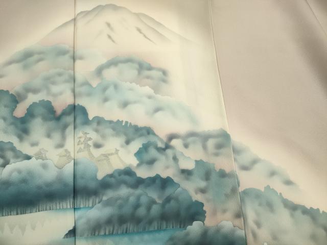 平和屋着物■訪問着 風景文 暈し染め 銀彩 正絹 逸品 DABC7977ya