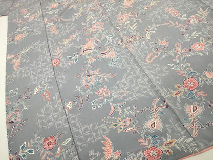平和屋着物■上質な小紋 鳳凰更紗花文 正絹 逸品 DABC7978ya