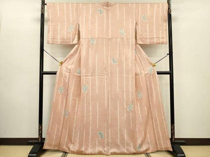平和屋着物■上質な小紋 絞り 舞花文 正絹 逸品 DABC7979ya