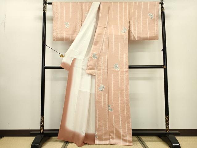 平和屋着物■上質な小紋 絞り 舞花文 正絹 逸品 DABC7979ya