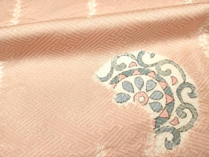 平和屋着物■上質な小紋 絞り 舞花文 正絹 逸品 DABC7979ya