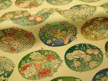 平和屋着物■上質な小紋 花丸文 正絹 逸品 DABC7982ya