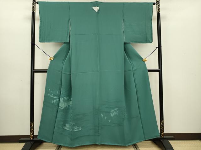 平和屋着物■豪華色留袖 人物風景文 木賊色 正絹 逸品 未使用 DABC7984ya