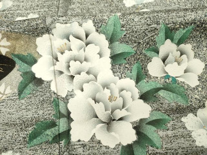 平和屋着物■訪問着　流水花文　たたき染め　金彩　鈴乃屋扱い　正絹　逸品　DABC7985ya
