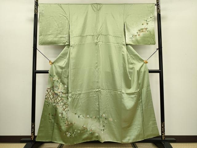 平和屋着物■訪問着 籬花文 暈し染め 金彩 正絹 逸品 DABC7990ya