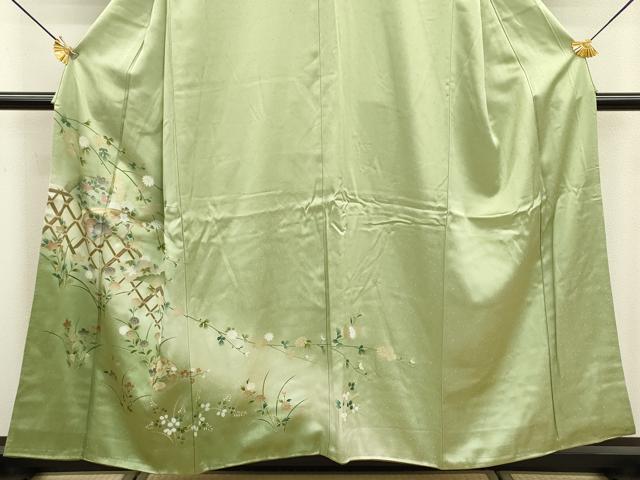 平和屋着物■訪問着 籬花文 暈し染め 金彩 正絹 逸品 DABC7990ya