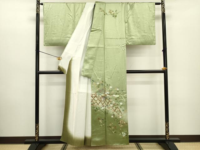 平和屋着物■訪問着 籬花文 暈し染め 金彩 正絹 逸品 DABC7990ya