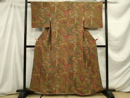 平和屋着物■上質な小紋　更紗花文　正絹　逸品　未使用　DABC7998ya