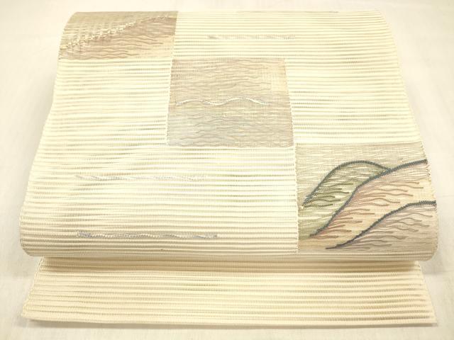 平和屋着物＊夏物 絽綴れ 八寸名古屋帯 抽象文様 正絹 逸品 DABC8002cm
