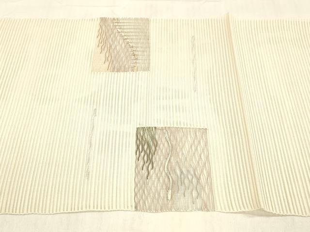 平和屋着物＊夏物 絽綴れ 八寸名古屋帯 抽象文様 正絹 逸品 DABC8002cm