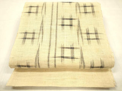 平和屋着物＊夏物 八寸名古屋帯 藍 絣文様 麻 逸品 DABC8003cm