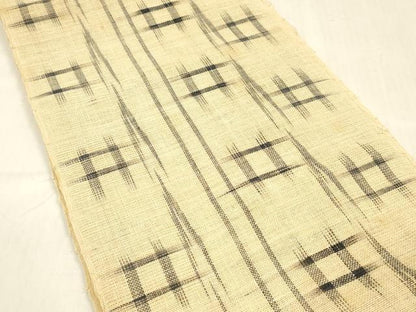 平和屋着物＊夏物 八寸名古屋帯 藍 絣文様 麻 逸品 DABC8003cm