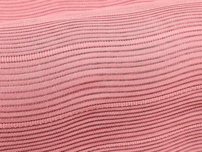 平和屋着物＊夏物 絽綴れ 八寸名古屋帯 よろけ縞 今様色 正絹 逸品 DABC8010cm