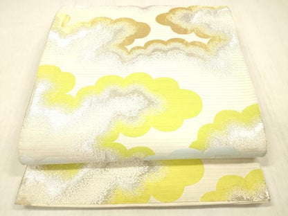 平和屋着物＊夏物 六通柄袋帯 雲文 金銀糸 DABC8017cm