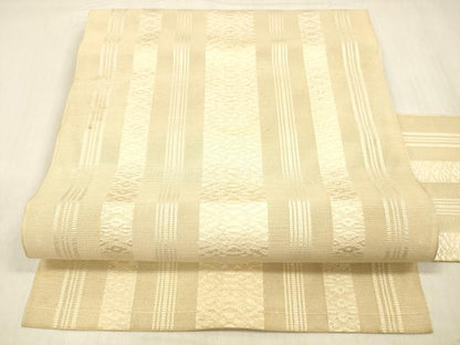 平和屋着物＊夏物 本場筑前博多織 八寸名古屋帯 紗献上 肌色 正絹 逸品 DABC8019cm
