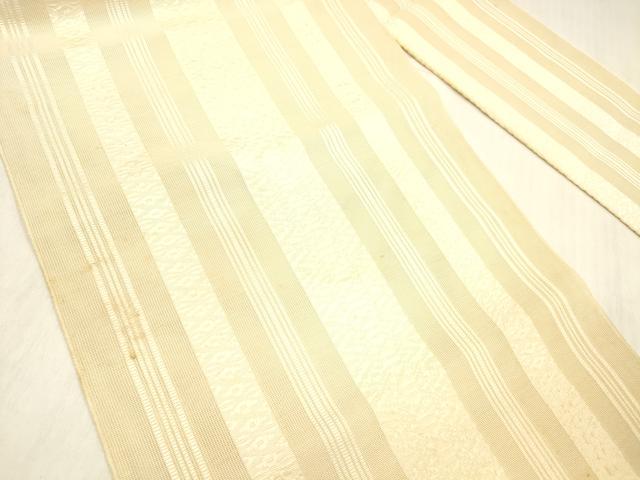 平和屋着物＊夏物 本場筑前博多織 八寸名古屋帯 紗献上 肌色 正絹 逸品 DABC8019cm