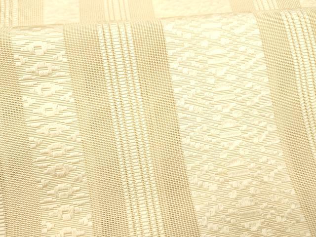 平和屋着物＊夏物 本場筑前博多織 八寸名古屋帯 紗献上 肌色 正絹 逸品 DABC8019cm
