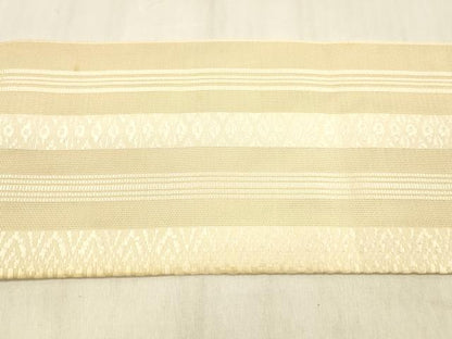 平和屋着物＊夏物 本場筑前博多織 八寸名古屋帯 紗献上 肌色 正絹 逸品 DABC8019cm
