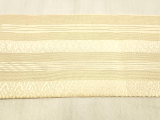 平和屋着物＊夏物 本場筑前博多織 八寸名古屋帯 紗献上 肌色 正絹 逸品 DABC8019cm