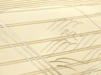 平和屋着物＊夏物 絽綴れ 八寸名古屋帯 駒刺繍 冊子流水文 正絹 逸品 DABC8020cm